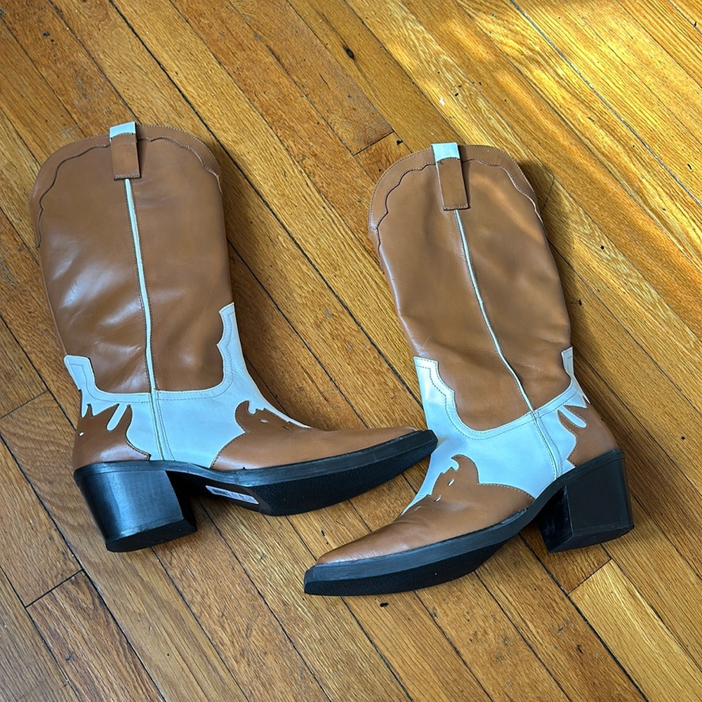 ASOS Brown and White Cowboy Boots